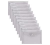 Donau Document Wallet with Fastening, A7, Pack of 10, Transparent Grey, Press Stud Document Folder, Polypropylene Eco/Plastic, 180 μm
