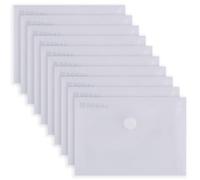 Donau Document Wallet with Fastening, A7, Pack of 10, Transparent, Press Stud Document Folder, Polypropylene Eco/Plastic, 180 μm
