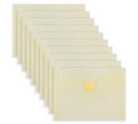 Donau Document Wallet with Fastening, A7, Pack of 10, Transparent Yellow, Press Stud Document Folder, Polypropylene Eco/Plastic, 180 μm