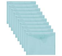 Donau Document Wallet with Fastening, C5 Pack of 10, Transparent Green, Popper Document Folder, Polypropylene Eco/Plastic, 180 μm