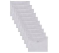 Donau Document Wallet with Fastening, C5, Pack of 10, Transparent Grey, Press Stud Document Folder, Polypropylene Eco/Plastic, 180 μm
