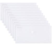 Donau Document Wallet with Fastening, DL Pack of 10, Transparent, Popper Document Folder, Polypropylene Eco/Plastic, 180 μm