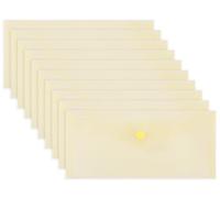 Donau Document Wallet with Fastening, DL Pack of 10, Transparent Yellow, Press Stud Document Folder, Polypropylene Eco/Plastic, 180 μm