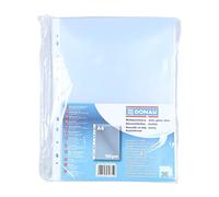Donau Document Wallets/Pack of 100 / DIN A4 / Crystal Clear Top Open Transparent Pockets Transparent Pockets Perforated Plastic Cover for Documents Papers Files Folder Polypropylene