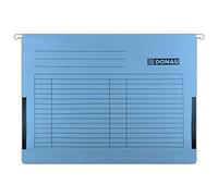 DONAU Hanging Bag with Linen Frogs | Made from Recycled Cardboard 230 GSM for DIN A4 Colour: Blue | Pack of 5 | Interchangeable Blank Label | Ideal for Office and School and The Authority