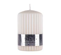 Donau Home Candle Pillar Fluted Alva/Paraffin Candle / 60 x 90 mm/Cream White/for Decoration/Ribbed Taper Candles/Table Candles for Decoration in The Living Room, Bathroom / 25 Hours Burning