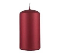 Donau Home Pillar Candle Standard Varnish/Paraffin Candle 60 x 115 mm Red Metallic Matt Decorative Candle Pack of 1