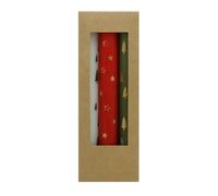 Donau Home Set of 3 Christmas Taper Candles, Table Candles, Diameter 2.2 x 17.5 cm, White, Red, Green, for Christmas Trees and Stars Design