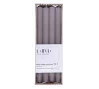 DONAU HOME Set of 4 Long Ribbed Taper Candles/Ash Grey/Grey / 30 x Diameter 2.50 cm Unperfumed/Ribbed/Table Candles for Decoration in The Living Room, Bathroom / 10 Hours Burning Time /