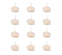 DONAU Home Set of Floating Candles/Cream / 12 Pieces / 2.8 x Diameter 4.8 cm / 4 Hours Burning Time/Floating Candle Wax Sans Perfume/Floating Warm Tea Lights Candles/for Dinner, Wedding,