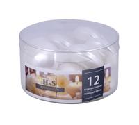 Donau Home Set of Floating Candles/Mother of Pearl White Pearl / 12 Pieces / 2.8 x Diameter 4.8 cm / 4 Hours Burning Time/Floating Candle Wax Sans Perfume/Floating Warm Tea Lights Candles /