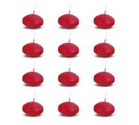Donau Home Set of Floating Candles/Red / 12 Pieces / 2.8 x Diameter 4.8 cm / 4 Hours Burning Time/Floating Candle Wax Sans Perfume/Floating Warm Tea Lights Candles/for Dinner, Wedding,