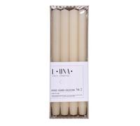 DONAU Home Set of Long Ribbed Taper Candles / Cream Beige / 4 Pieces / 30 x Diameter 2.25 cm Unscented / Table Candles for Decoration