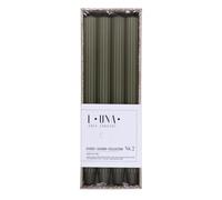 DONAU Home Set of Long Taper Candles Ribbed/Khaki Colour / 4 Pieces / 30 x Diameter 2.25 cm Unperfumed/Ribbed Taper Candles