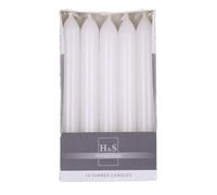 DONAU Home Set of Smooth Taper Candles/White / 10 Pieces in Box / 17 x Diameter 2 cm Unperfumed/Cylindrical/Table Candles for Decoration in The Living Room, Bathroom / 6 Hours Burning Time /