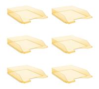DONAU Letter Tray Standard Transparent Orange/Pack of 6 - A4 / Letter Tray Modern and Stackable Tray/Transparent Crystal Clear/Desk Tray/Polystyrene