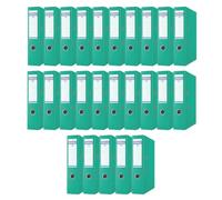 Donau Master Folder Wide Pack of 25 / DIN A4 / 7.5 cm / 25 Pieces/Turquoise/Plastic Cover Polypropylene/Cardboard Slotted Folder Office Folder Ring Binder/Green Dot