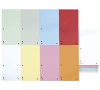 DONAU Pack of 100 Divider Strips/Colour: Assorted Colours / 1/3 A4 Made from 190 g/m² Recycled Cardboard / 4 Punched / 23.5 x 10.5 cm/Perforated/Dividers/Folder Index Dividers/Made in EU