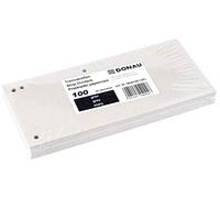 DONAU Pack of 100 Dividers/Colour: Grey / 1/3 A4 Made from 190 g/m² Recycled Cardboard / 4 Holes / 23.5 x 10.5 cm/Perforated Dividers/Folder Index Dividers/Made in EU