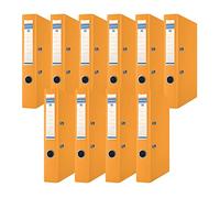 Donau Premium Binder Lever Arch File/Folder Slim Pack of 10 / DIN A4 / 5 cm / 10 Pieces/Orange/Plastic Cover PP/Cardboard Paper