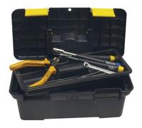 Donau RB25 Toolbox Empty Plastic Black/Yellow 2 Locks Handle Ruler...