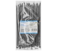 Donau TECH Cable Ties/Premium Nylon Zip Ties/Tie Wraps/200 x 4.8 mm/100 Pack/Temp -40/+80°C/Black/Self-Locking Mechanism/Home, Garden, Office, Workshop