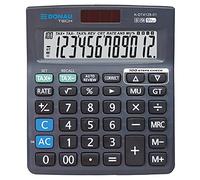 DONAU TECH/K-DT4128-01 Desktop Calculator 12-Digit Root Function 140 x 122 x 22 mm Colour: Black/Calculator with 12-Digit Display/Dual-Power Solar/Battery Operated/Compact Design