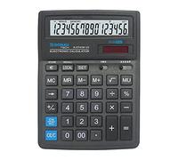 DONAU TECH/K-DT4161-01 Desktop Calculator 16-Digit Root Function 199 x 153 x 31 mm Colour: Black Calculator with 16-Digit Display Dual Power Solar Battery Operated Compact Design