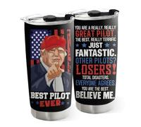 Donavibe Pilot Tumbler 20oz, Pilot gifts for Men, Pilot Gift Idea for Birthday, Father's Day, Christmas Gifts, Aviation Men, Funny Airplane Present, Stainless Steel Cup