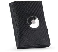DONBOLSO Air - Slim Wallet with Apple AirTag Compartment - Genuine Leather Credit Card & Coin Holder - Mini Wallet for Men - Carbon