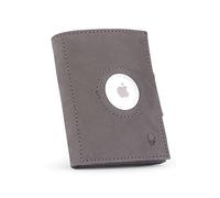 DONBOLSO Air - Slim Wallet with Apple AirTag Compartment - Genuine Leather Credit Card & Coin Holder - Mini Men's Wallet - Vintage Grey