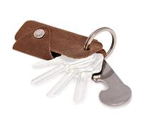 DONBOLSO® Colt Key Ring With Shopping Trolley | Leather Key Holder For 1-6 | Brown