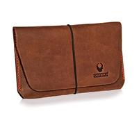 DONBOLSO Passport Holder Miami I Leather Travel Organiser I Travel Case Folder and Wallet for Men and Women I Genuine Leather Passport Cover I Brown-Red