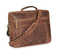 DONBOLSO San Francisco Laptop Bag 15.6 Inch - Vintage Brown Handcrafted Leather - Shoulder & Messenger Bag for Office, Travel, Uni, Business - Premium Quality & Stylish for Men & Women
