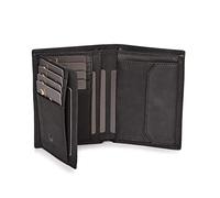 DONBOLSO Vienna I Large Leather Wallet for Men with RFID Protection I Classic Genuine Leather Design I Trifold Purse with Coin Pocket I Black Vintage