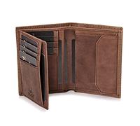 DONBOLSO Vienna I Large Leather Wallet for Men with RFID Protection I Classic Genuine Leather Design I Trifold Purse with Coin Pocket I Brown Vintage