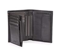 DONBOLSO Vienna I Large Leather Wallet for Men with RFID Protection I Classic Genuine Leather Design I Trifold Purse with Coin Pocket I Black Nappa