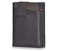 DONBOLSO Wallet 2 I Slim Wallet with RFID Protection I 9 Card Slots for up to 13 Cards I I Genuine Leather Credit Card Holder for Men and Women I Black Grained Nappa