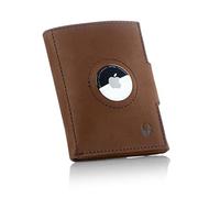 DONBOLSO Wallet Air - Slim AirTag Wallet with Apple AirTag Holder - Stylish Leather Card Holder with RFID Protection - for Men and Women - Holds up to 11 Credit Cards - Brown Vintage