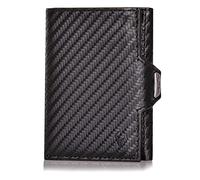 DONBOLSO Wallet NextGen I Modern Slim Wallet with Coin Pocket I Trifold Purse with RFID Protection I up to 11 Cards I Genuine Leather Credit Card Holder for Men and Women I Carbon Fibre