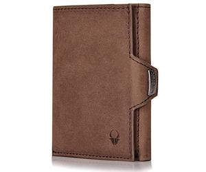 DONBOLSO Wallet NextGen I Modern Slim Wallet with Coin Pocket I Trifold Purse with RFID Protection I up to 11 Cards I Genuine Leather Credit Card Holder for Men and Women I Brown Vintage