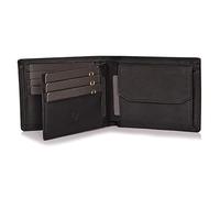 DONBOLSO Zurich I Large Leather Wallet for Men with RFID Protection I Classic Genuine Leather Design I Bifold Purse with Coin Pocket I Black Vintage