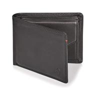 DONBOLSO Zurich Large Leather Wallet for Men - Black Nappa Genuine Leather - Bifold Purse with Coin Pocket, RFID Protection - Classic & Elegant Design - Ideal for Everyday, Business, Travel Use