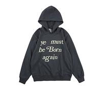 DONCARE Ye Must Be Born Again Hoodie Men's West Creativity Sweatshirt Black