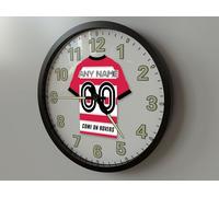 DONCASTER ROVERS 10 INCH (25cm) FOOTBALL WALL CLOCK - PERSONALISED FOOTBALL GIFTS - SELECT ANY PLAYER OR YOUR OWN NAME AND NUMBER TO BE PRINTED ONTO OUR FOOTBALL CLOCKS!