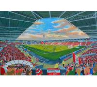 Doncaster Rovers Keepmoat Stadium Art Print, A4 Size, UV-Stable Giclée Print, Black Frame