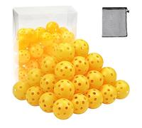 Dondeen 40 Pcs Golf Balls, 42mm Plastic Exercise Balls for Swing Practice, Driving Range, Home Outdoor Golf Games Adults Kids (Yellow)