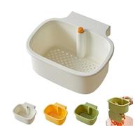 Dondepiso Sink Strainer, Kitchen Sink Drain Basket, Upgraded Self-Cleaning Sink Strainer Basket,Press Auto Dumping Kitchen Draining Basket for Foods Waste(White)