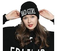 DonDon Beanie hat women Ladies Winter hat black with Statement - BAD GIRL
