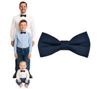 DonDon bow tie men boys or babies Midnight blue matt, pre-tied and adjustable in length made of cotton gabardine - a festive accessory for weddings, communions and celebrations